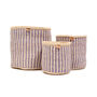 Umeme: Lavender Pinstripe Woven Storage Basket, thumbnail 9 of 9
