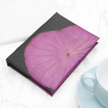 A6 Lotus Leaf Leather Notebook, 3 of 12