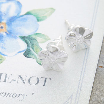 Forget Me Not Solid Silver Stud Earrings, 6 of 9