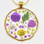 Medium Necklace With Violets, Purple And Yellow Flowers, thumbnail 1 of 12