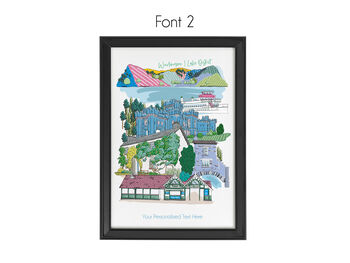 Windermere Skyline Personalised Print, Lake District, 3 of 6
