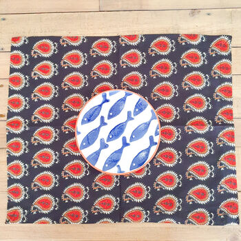 Set Of Two Placemats, Block Printed Handmade In India, 11 of 11