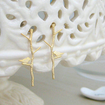 Bird On Branch Earrings, 2 of 3