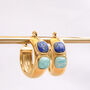Non Tarnish Lapis Lazuli And Turquoise Hoop Earrings, thumbnail 1 of 8