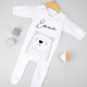 Personalised New Baby Babygrow Bear, 2 of 5