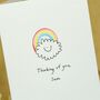 Personalised Rainbow Cloud Handmade Card, thumbnail 3 of 3