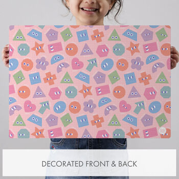 Personalised Pink Jumbo Shapes Wooden Name Puzzle, 2 of 5