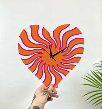 Sun Ray Heart Shape Decorative Clock, 7 of 7