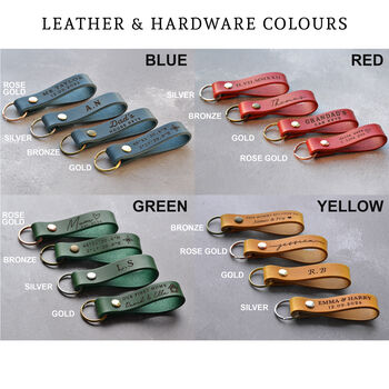 Personalised New Home Leather Keyring Set Housewarming Gift, 8 of 9