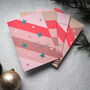 Modern Chevron Christmas Cards Pack Of Four, thumbnail 1 of 8