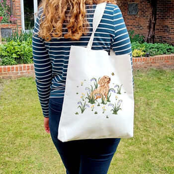 Dog And Butterfly Tote Bag | Cocker Spaniel, 6 of 9