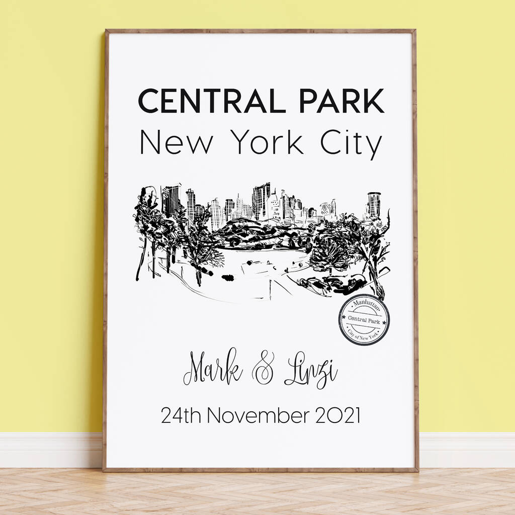 Central Park Illustrated Art Print, 1 of 6