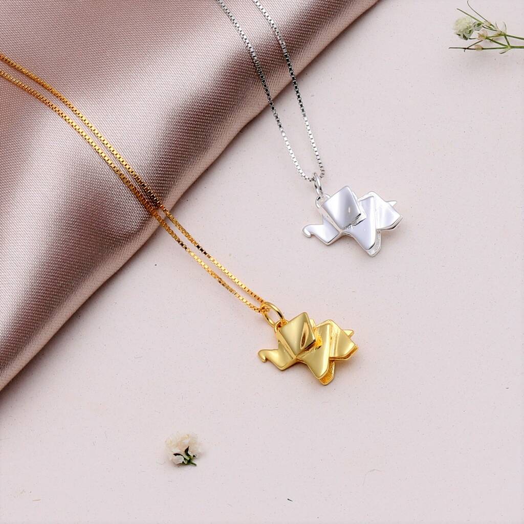 origami elephant necklace