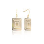 Taupe And Cream Geometric Rectangle Earrings • Gold Plated Sterling Silver Hooks, thumbnail 6 of 9