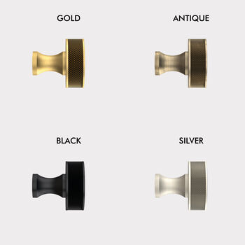 Solid Brass Door Knobs Cupboards With Knurled Edge, 7 of 7