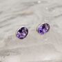 Purple Amethyst Sterling Silver Studs, thumbnail 2 of 12