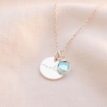 Esme Sterling Silver Birthstone Personalised Necklace, 3 of 12