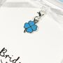 Something Blue Four Leaf Clover Bouquet Charm, thumbnail 2 of 6