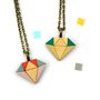 Geometric Wooden Crystal Diamond Necklace, thumbnail 3 of 6