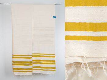 Handwoven Natural Cotton Beach Towel And Shawl, 7 of 8