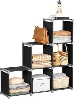 Cube Storage Rack Staircase Organiser Six Cube Bookcase, 5 of 9