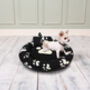 Adorable Fleece Paw Print Dog Bed, thumbnail 1 of 3