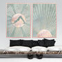 Yoga Green Sun Rays Boho Wall Art Print, thumbnail 6 of 10