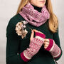 Knitted Snood Fair Isle Pattern Bright Pink, thumbnail 6 of 8