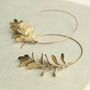 Botanical Leaf Hoop Earrings, thumbnail 2 of 2