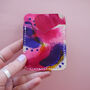 Pocket Wallet Hand Painted Leather Card Wallet Blush, thumbnail 2 of 9