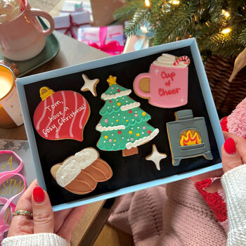 Vegan Personalised Cosy Christmas Letterbox Iced Cookies, 2 of 10