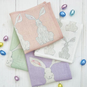 Easter Rabbit Linen Napkins, 2 of 12