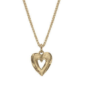 Solid 9ct Gold Textured Double Heart Pendant, 2 of 5