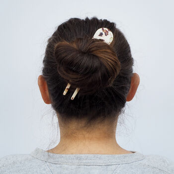 Cocoa Marble Hair Pin, 4 of 9
