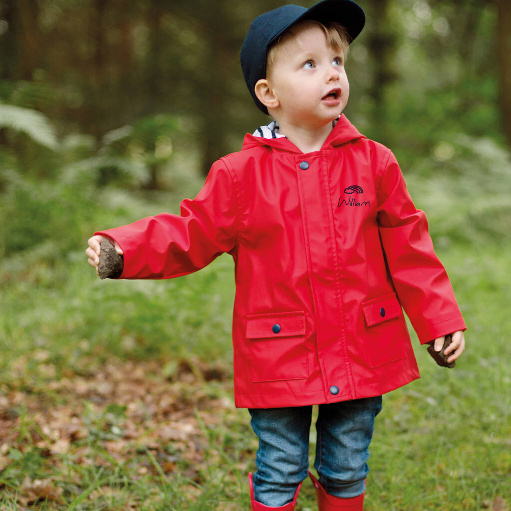 Personalised Embroidered Children's Rain Coat By Solesmith