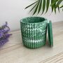 Emerald Green Ridged Storage Pot With Lid, thumbnail 2 of 6