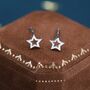 Sterling Silver Tiny Little Open Star Cutout Stud Earrings, thumbnail 1 of 12