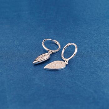 Tear Drop Silver Hoop Earrings, 5 of 6