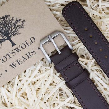 Personalised Mahogany Brown Strap For Samsung Watch, 2 of 7