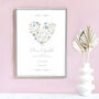Personalised Button Heart Wedding Print, thumbnail 1 of 3