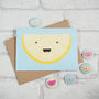Cute Lemon Slice Greeting Card, thumbnail 3 of 4
