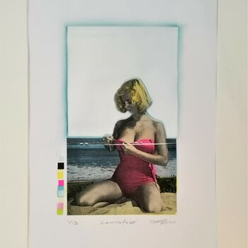 'Centrefold' Pin Up On Beach With Glitter And Metallic, 2 of 10