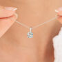 Sky Blue Topaz Solitaire Pendant Necklace In Sterling Silver And Gold, thumbnail 2 of 10