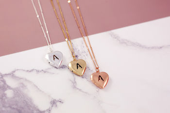 Personalised Heart Letter Locket Necklace, 8 of 9