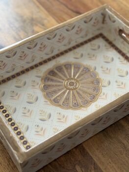 Luxury Lacquer Coated Wood Serving Tray, Printed Medium Size, 11 of 12