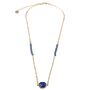Gold Plated Blue Topaz Pendant Bead Necklace, thumbnail 1 of 5