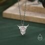 Sterling Silver Highland Cow Pendant Necklace, thumbnail 1 of 12