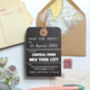 Save The Date Map Chalkboard Style Luggage Tag, thumbnail 2 of 2