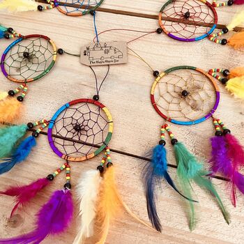 Mini Rainbow Dream Catchers With Vibrant Feathers, 11 of 11