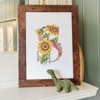 S Is For Sunflowers Letter Print, Personalised, 7 of 9